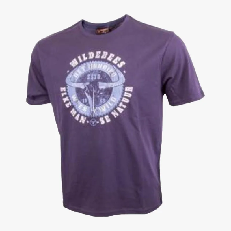 Weekend Bargains Just for You Wildebees Mens Circle Skull Short Sleeve Tee Navy