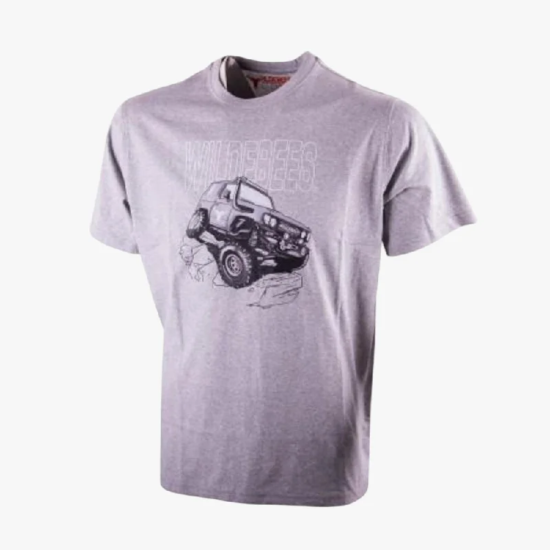 Deal of the Day Wildebees Mens Cruiser Advenure Short Sleeve Tee Grey Mel
