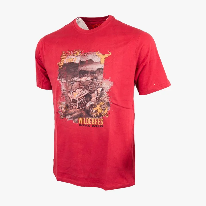 Don’t Miss Out Wildebees Mens Extreme Mud Sling Short Sleeve Tee Carmine Red