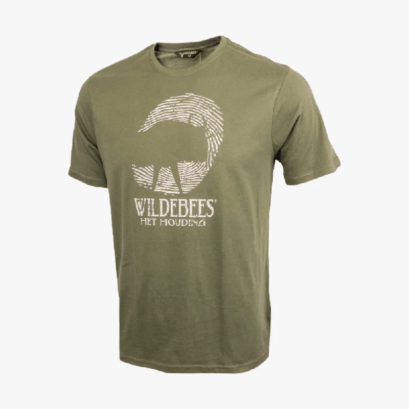 Extra Discount Wildebees Mens Finger Print Short Sleeve Tee Army