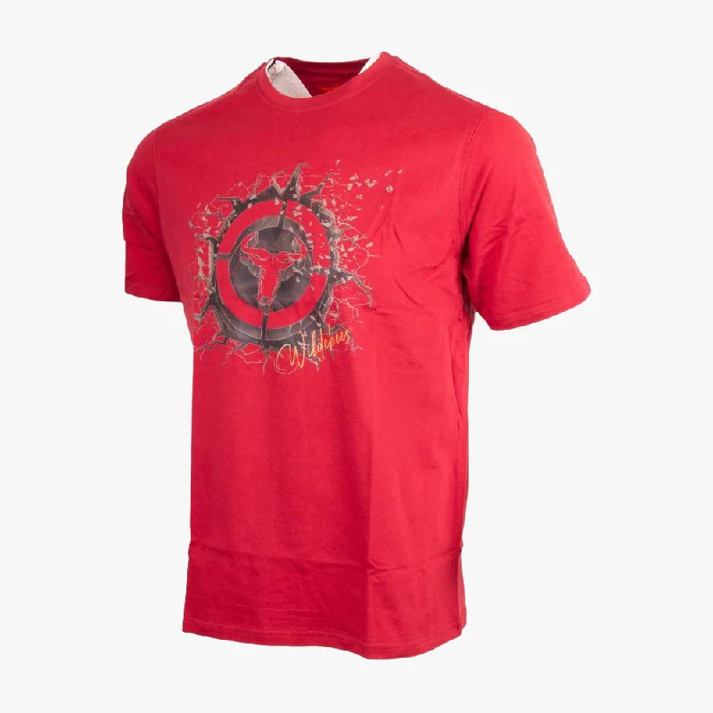 Limited Stock Wildebees Mens Mud Crack Short Sleeve Tee Carmine