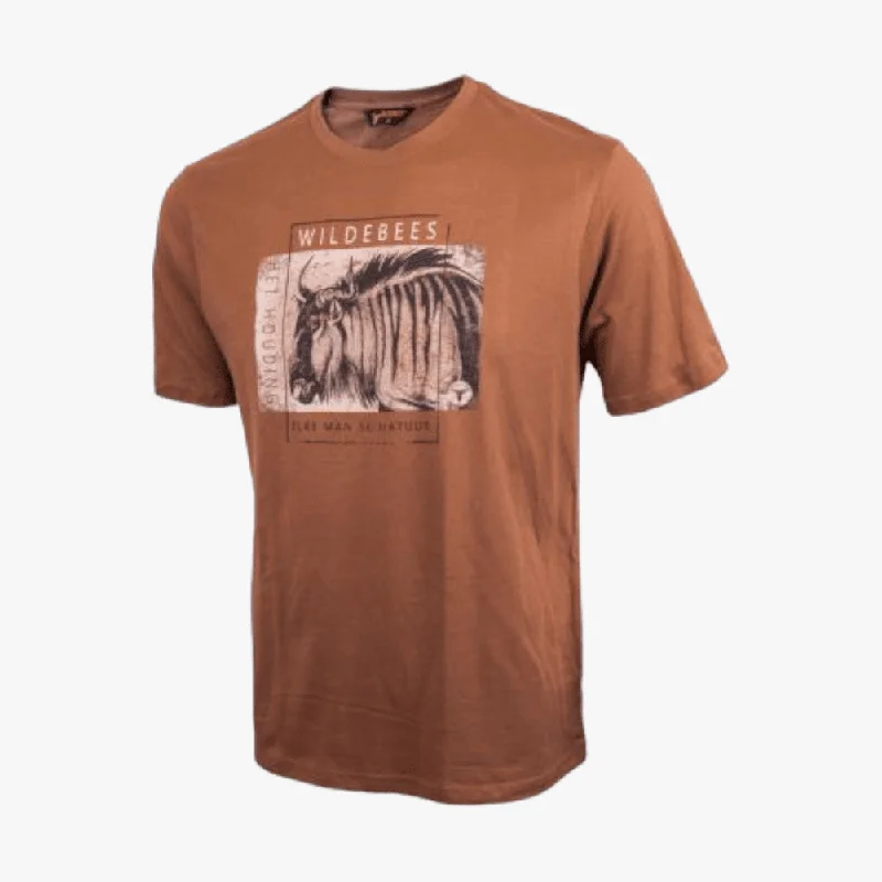 Final Offer Wildebees Mens Postcard Frame Short Sleeve Tee Combat