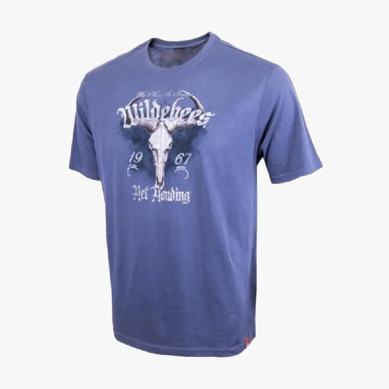 Mega Deal Wildebees Mens Tattoo Skul Short Sleeve Tee Indigo