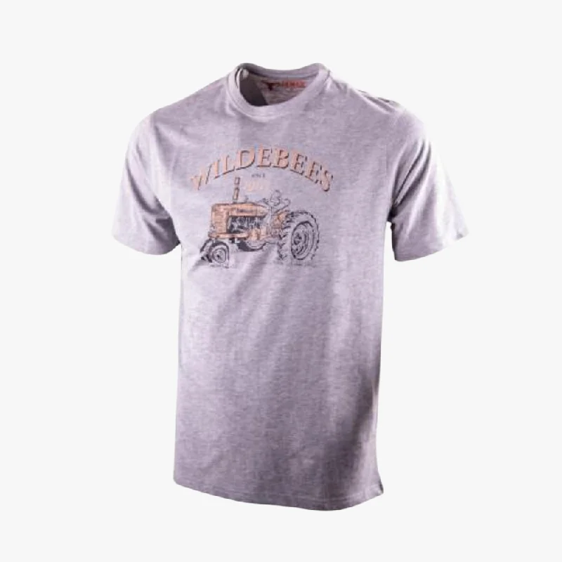 Price Reduction Wildebees Mens Vintage Tractor Short Sleeve Tee Grey Mel