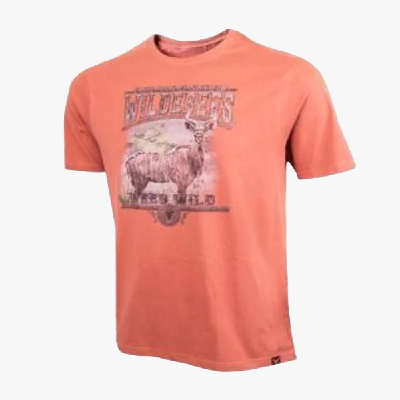Limited Supply Wildebees Mens Woodlock Kudu Short Sleeve Tee Burnt Rust