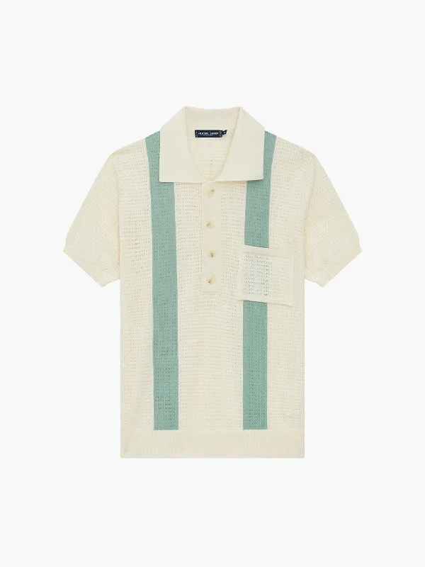 Weekend Bargains to Sizzle CLEMENTE STRIPE CROCHET POLO